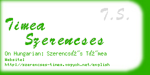 timea szerencses business card